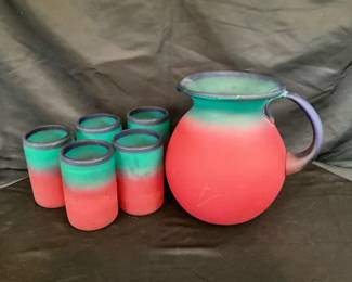 Mexican Pitcher And Glasses