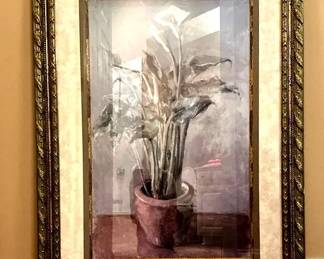 Framed Calla Lilies Painting 