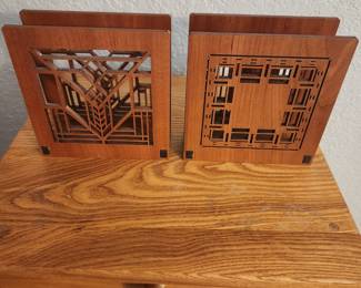 Frank Lloyd Wright Laser Cut Napkin Holders. Lake Geneva on the left and Martin House on the right.  Martin House SOLD
