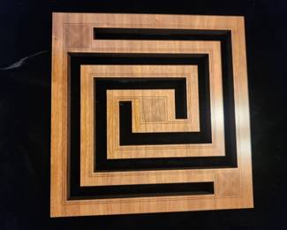 Frank Lloyd Wright Trivet or Wall Plaque - laser cut wood, "Whirling Arrow" design. 