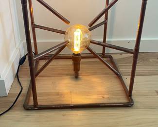 Artisan handmade copper lamp. 