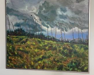 Original large oil painting by local artist, signed.