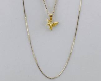 14kt chain necklaces, pendant