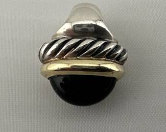 David Yurman onyx sterling 14kt pendant or charm
