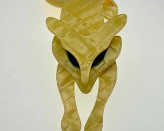 Lea Stein/Paris rhodoid fox brooch