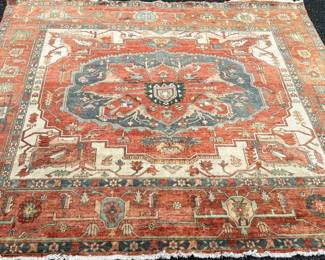 Beautiful 10’ x 10’1” Indian wool room size rug