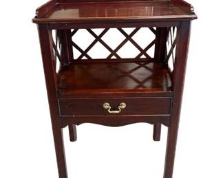 Mahogany Henkel Harris Chippendale style bedside table