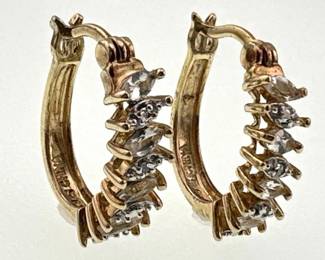 Vermeil diamond, crystal earrings
