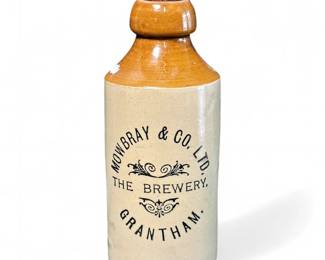 Antique Mowbray & Co. Stoneware Beer Bottle by Bourne Denby