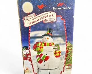 Benevolence Hand-Painted Snowman Cookie Jar