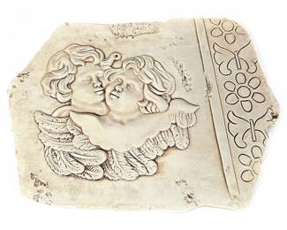 Italian Ceramic Cherub Wall Plaque