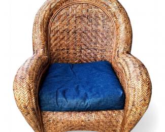 Pottery Barn "Malabar" Woven Rattan Lounge Chair
