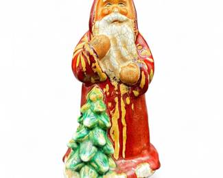 Vintage Santa Claus Figurine w/ Crackle Glaze