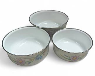 Mikasa UN409 Gabriele Enamel Metal Bowls, Set of Three
