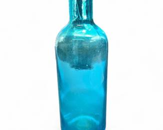 Vintage P.M.P. Blue Glass Bottle