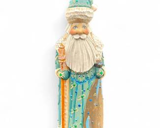 Signed Russian Hand-Carved Ded Moroz (Santa) Figure