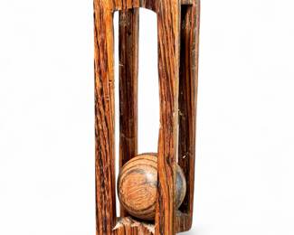 Carved Hardwood 'Ball in Cage' Puzzle / Whimsy
