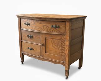 Antique American Oak Washstand / Commode