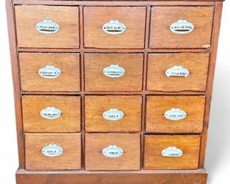 Antique 19th C. 12-Drawer Apothecary Cabinet