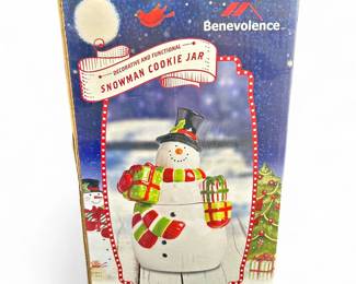 Benevolence Hand-Painted Snowman Cookie Jar