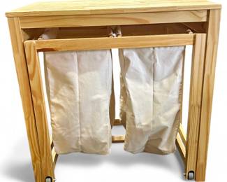 Casual Home Natural Pine Laundry Sorter & Folding Table