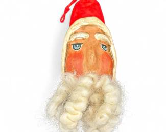 Handcrafted Santa Head Christmas Ornament