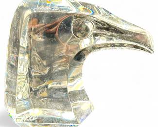 Baccarat Crystal Eagle Head Paperweight / Figurine