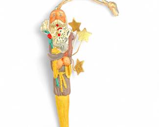 Santa Claus w/ Animals & Stars Christmas Ornament