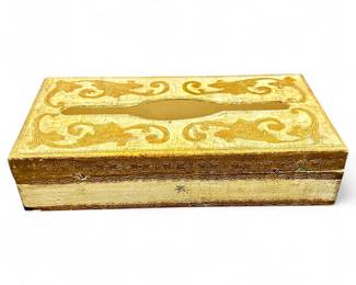 Italian Florentine Gilt Wood Tissue Box Cover
