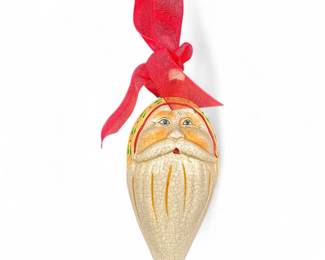 Crackle Finish Santa Head Ornament