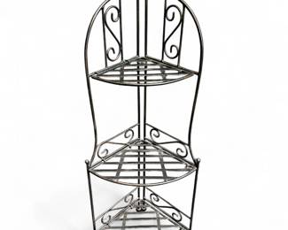 3-Tier Folding Metal Corner Shelf / Baker's Rack
