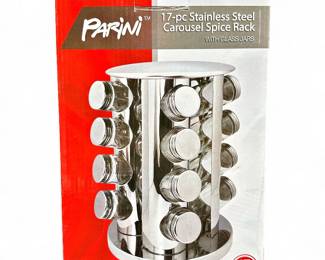 Parini 17-Piece Stainless Steel Carousel Spice Rack