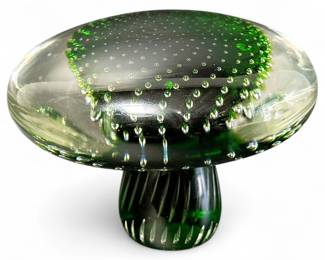 Murano Art Glass 'Bullicante' Mushroom Paperweight