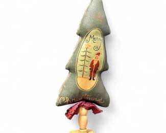 Folk Art Style Fabric Christmas Tree Decoration
