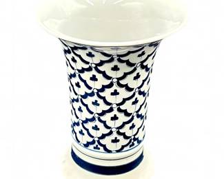Blue & White Porcelain Vase w/ Thai Design