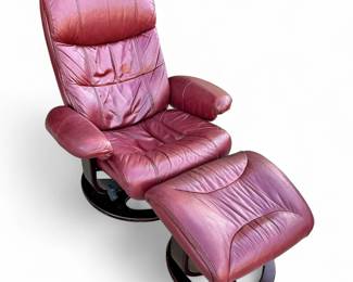 Vintage Lane Leather Swivel Recliner & Ottoman