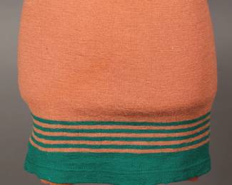 Jade stripe detail on a 1920s womens swimsuit