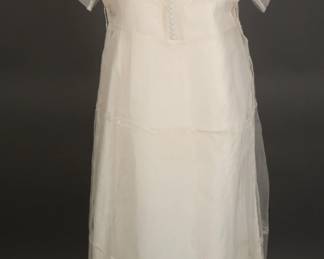 Frothy 1930s white silk organza and lace dress and underslip
