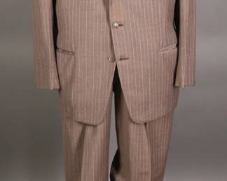 Dapper 1940s Brown Pinstripe Wool Men's Suit by Warwick House