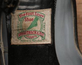 inside label from 40s black suede slingback heels