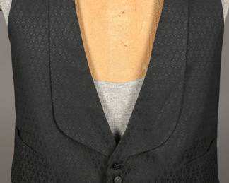 Dapper Gent 1930s Silk Patterned Tuxedo Vest