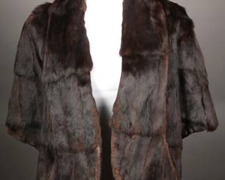 Mid to late 40s Deep Chocolate dyed nutria coat/cape