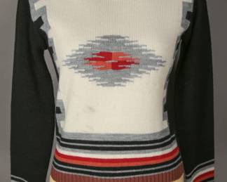 Wonderful later 1930s to early 1940s Women's Chimayo saltillo design sportswear sweater