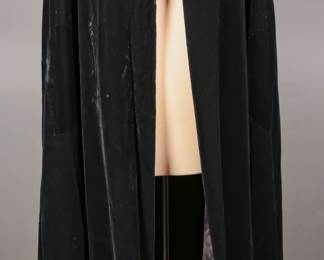 Fabulous Later 1960s Inky Black all silk velvet cape by Givenchy Couture!
