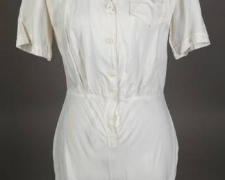 Scarce 1940s Ivory Rayon playsuit