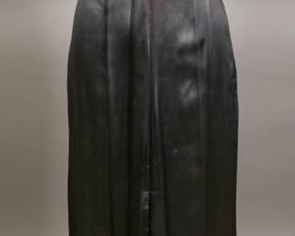 Fantastic 1930s handmade Jet Black silk satin art deco gown