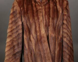 Gorgeous and unusual multi directional pelt mid century mink coat
