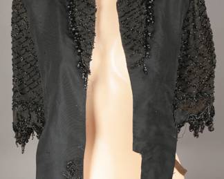 Very fine All silk and black jet glass beaded Victorian cloak