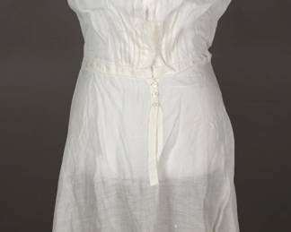 Delicate Cotton Edwardian era cotton under dress/slip with embroidered skirt detailing