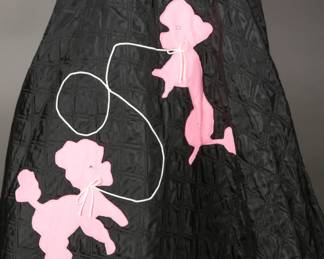 Classic and authentic 1950s Black Nylon quilted poodle skirt
